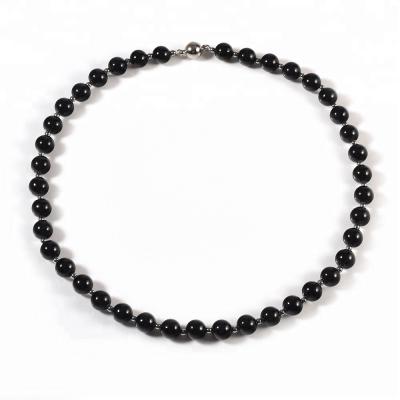 China Wollet Trendy Fashion Pearl Magnet Clasp Energy Power Hematite Black Magnetic Bead Necklace for sale