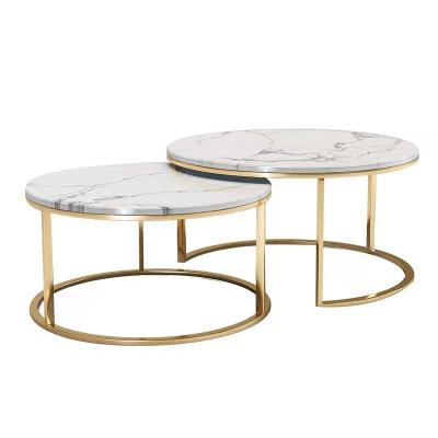 China Coffee table living room office room extendable light luxury modern size around combination fashion apartment home round creative marb small for sale