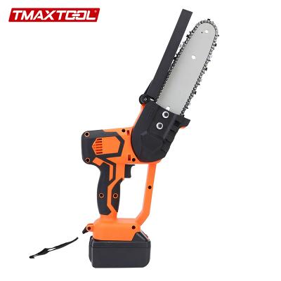 中国 8 Inch electric power handheld tree cutting cordless lithium chain saw battery mini chainsaw 販売のため