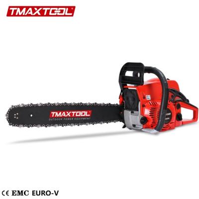 China Tmaxtool 52cc 20 Inch Power Chain Saw Handed Petrol Chainsaws Gasoline Garden Tool for Cutting Wood à venda