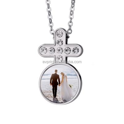 China Factory Outlet Romantic Pendant Necklace DIY Logo Cross Necklaces Sublimation Cross for sale