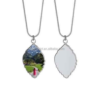 China DIY Silver Leaf Necklace Sublimation White Leaf Romantic Personalized Pendant Necklace for sale