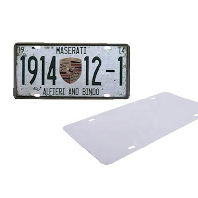 China Printable Aluminum Plate Sublimation Car Decoration Personalized Empty License Plate for sale