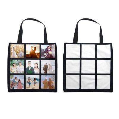 China Cute Handled Design Panel Shopping Bag Sublimation 9 Panel Shopping Bag With Black Backside for sale