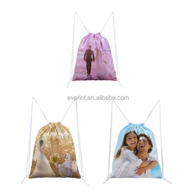 China New Fashion Waterproof Sublimation Drawstring Bag Shiny Logo Printable Promotional Glitter Drawstring Bag for sale