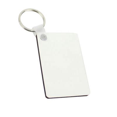 China Sublimation Wooden Rectangle OEM Key Chain Blanks Design Hard Board Personalized Key Chain for sale