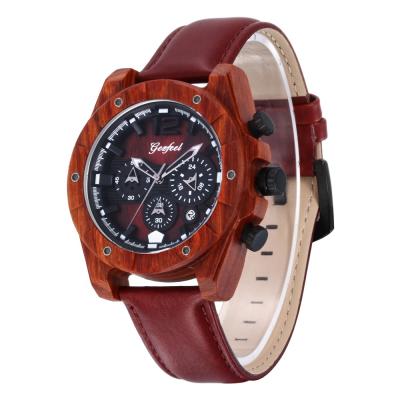 China Non-Specific RTS Classic Mens Handmade Wood Watch Custom Logo Watches Chronograph Sports Wooden Watch For Men for sale