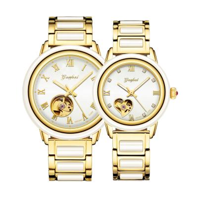 China Fashion Non-Specific Wrist Watch OEM Jade Mechanical Watches With CZ Stones for sale