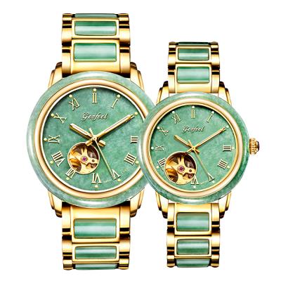 China Non-Specific Luxury Automatic Watch Couples Pairing Trend Jadeite Female Wrist Watch Jade Watch Reloj for sale