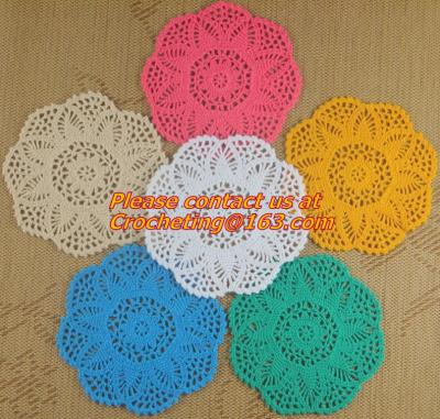 Chine Faites du crochet le napperon de dentelle de protection de pot de tasse de napperons de tissu de tapis de table de dîner, nappe faite main de crochet, napperon à vendre