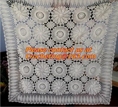 Chine la couverture de drap de crochet de coton pour le ruban de lit a brodé le couvre-lit de couvre-lit de nappe à vendre