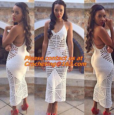 China 100% Cotton Handmade Crochet Dresses Elegant Club Wear Sexy Fashion Off Shoulder for sale