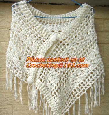 Chine Habillement hippie de frange de crochet de cap de poncho de châle d'enveloppe de veste de mamie de modèle blanc de place à vendre