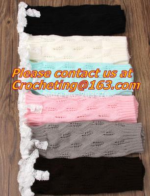 China Fashion Knitted lace Boot Cotton Gaiters Warm lace boot socks buttons leg warmers bontique for sale