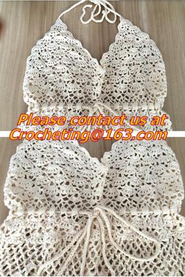 Chine SM floral de plage d'été de dessus de réservoir de bikini de licou de décolleté en V de crochet de coton de femmes de style de célébrité à vendre