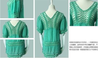 Chine Crochet de douille d'Emboridery de femmes de chemises de chemisier le long complète Lace Blusas De Renda Camisa Femini à vendre