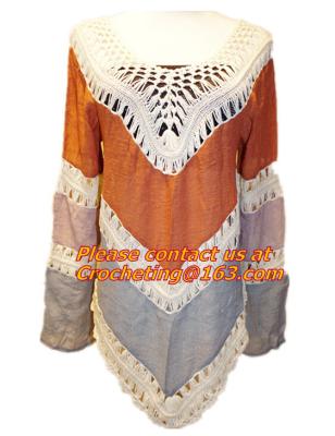 China Brazilian Blouse Women Hollow Out Loose Beach Crochet Bikini Blouses Long Sleeve Maxi Shi for sale