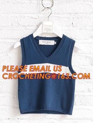 Chine Hot sale sleeveless, hand knit baby boys stylish sweaters, Fashion clothing kids knit vest pattern child sleeveless swea à vendre