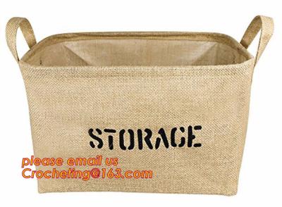 Chine Custom-built hot sale jute clothes store receive cube storage basket, jute dirty clothes cube storage basket à vendre