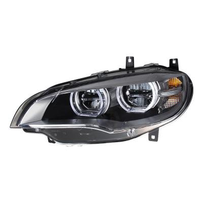 China Plug & Play Car Headlight Well LED Angel Eye Headlamp Headlamp Assembly For BMW X5 X6 E71 2008-2014 Head Light Lamp for sale