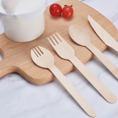 China Disposable Wooden Wrapping Paper Cutlery Set Spoon Fork Knife With Envelope Pouch Sleeve Packing For Wedding for sale