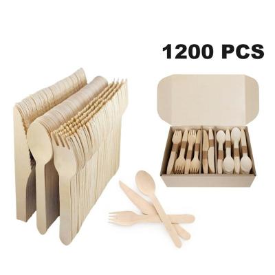 China Hot Selling Disposable Cutlery Set 140Mm 160Mm Birch Wood Eco Friendly Disposable Buffer Wooden Knife Disposable Cutlery Set for sale