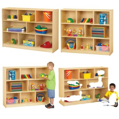 China Modern Kids Storage Cabinet Furniture Kindergarten Classroom Organizer Wooden Wooden Storage Cabinet Montessori Furniture for sale