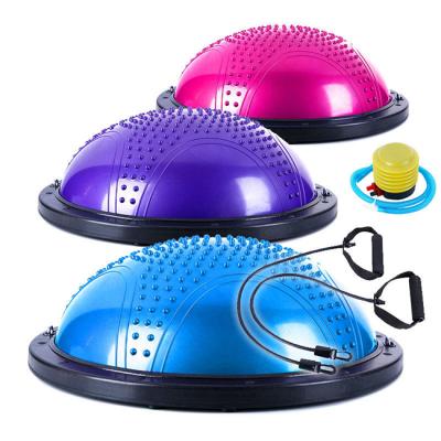 China Eco-friendly PVC Yoga Ball Dome Balance Trainer Fitness Strength Exercise Half Workout Yoga Ball With Pump for sale