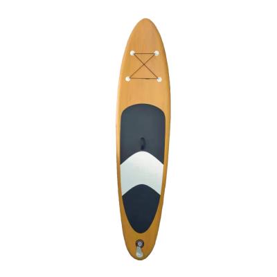 China Unisex Accessories Included Stand Up Double Sided Wood Grain SUP EVA Thick Deck PVC Inflatable Surfboard for sale