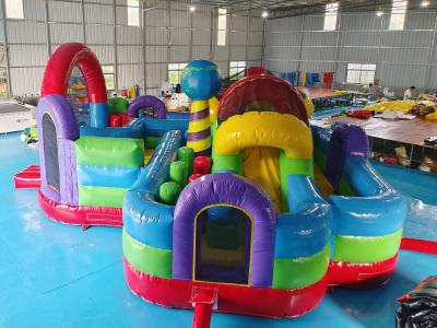 China New Design Popular Inflatable Fun City Earth Figure Giant Inflatable Playground Inflatable Bouncer With Slide For Kids for sale