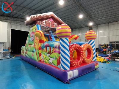 China Commercial PVC Inflatable Obstacle Courses Candy Theme Outdoor Jumping Castle for sale