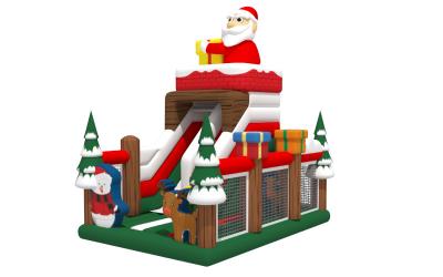 China Christmas Santa Tree Commercial Inflatable Water Slides Dry Type 0.55mm PVC Tarpaulin Material for sale