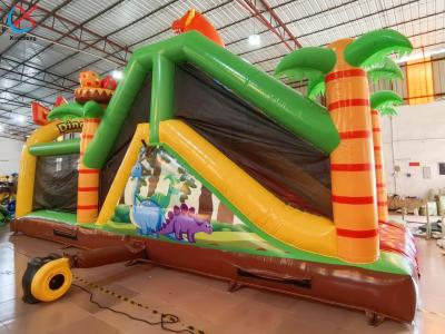 중국 New Fun Inflatable Trampoline Dinosaur Theme Park Bouncy Castle Jungle Bounce House For Kids 판매용