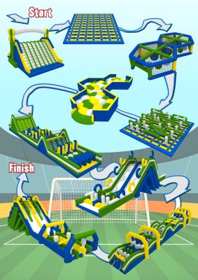 China La carrera de obstáculos inflable insana juegos/5k de los deportes de la diversión grande modificó tamaño para requisitos particulares en venta