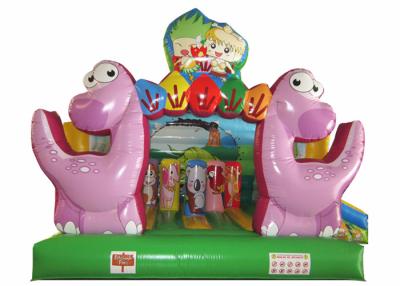 China Castillo animoso del bebé inflable del dinosaurio, castillo de salto del niño de costura cuádruple en venta