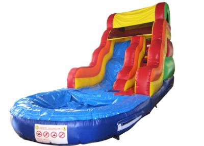 China Diapositiva inflable del mejor de la venta del arco iris color brillante inflable del tobogán acuático con la piscina en venta