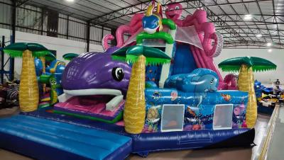 China Inflatable Fun City Inflatable Marine Animal Park Pvc Inflatable Bouncer And Slide For Kids for sale