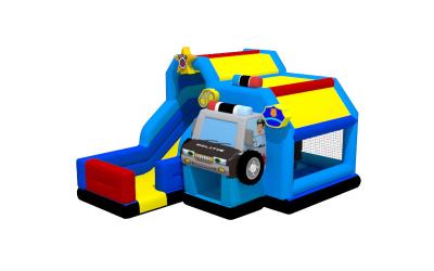 Κίνα Αστυνομικό αυτοκίνητο Combo Jumping Bounce With Slide Moonwalk Inflatable Bounce House προς πώληση