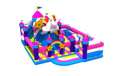 China Nieuwe Kleurrijke Eenhoorn Thema Opblaasbare Fun City Opblaasbare Bouncer met Slide Jumping House Bounce combo Te koop