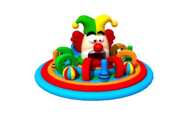 China 0.55mm de Jonge geitjes die van de Clowninflatable fun city van Pvc Kasteel Combo springen Te koop