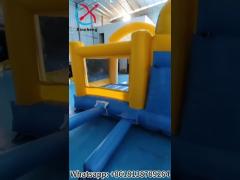 Commercial Fireproof Inflatable Combo SpongeBob SquarePants Bounce House With Slides