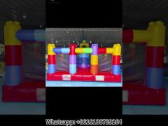 LEGO Block Splicing Inflatable Bouncy House With Slide Combo For Kids