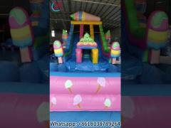 Inflatable Slide Colorful Ice Cream Inflatable Double Dry Slides For Kids