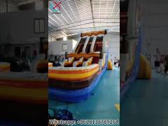  Inflatable Slides Orange Inflatable Double Water Sldies Castle