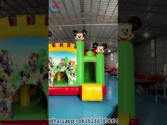 Custom Green Mickey Minnie Cute Anime Themed Kids Jumping Castle