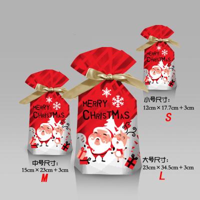 China Custom Plastic Gift Wrapping Bags Big Bags Christmas Apple and Candy Packing Bag for sale