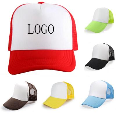 China breathable & Wholesale Custom Waterproof White Logo 5 Panel Trucker Mesh Hat Cap for sale