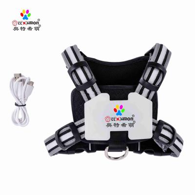 China Sustainable Dog Harness Led Lightweight Fashion Pet Harness Led Rechargeable Dog Harness Dog Products Innovations Pet Accessories for sale