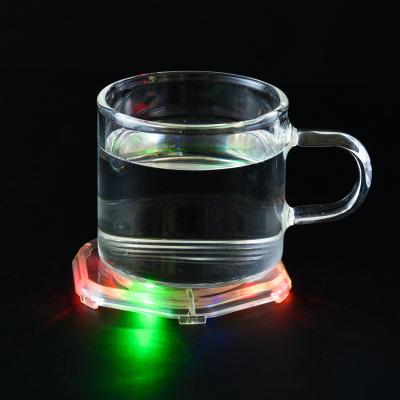 China Plastic Coasters With Led Coasters Glasses Customized White Led Lighting Cup Coaster for sale