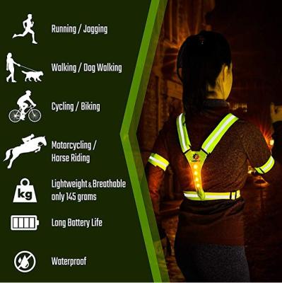 China 100% Polyester Quality Multicolor Runners Waist Reflective Vest Led For Road Safety Running Or Cycling for sale